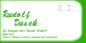 rudolf dusek business card